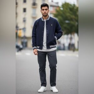 Ralph Lauren Navy Bomber Baseball  Polo Jacket for Men